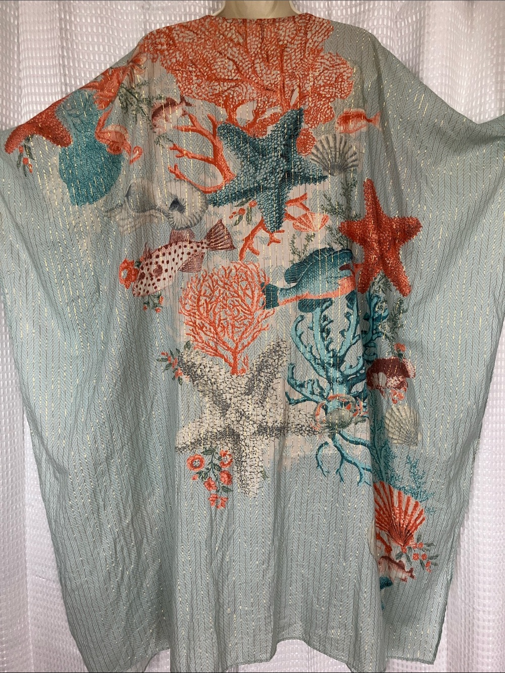 Aratta Silent Journey Coral Reef Tassel Kimono Cover Up - Picture 5 of 14